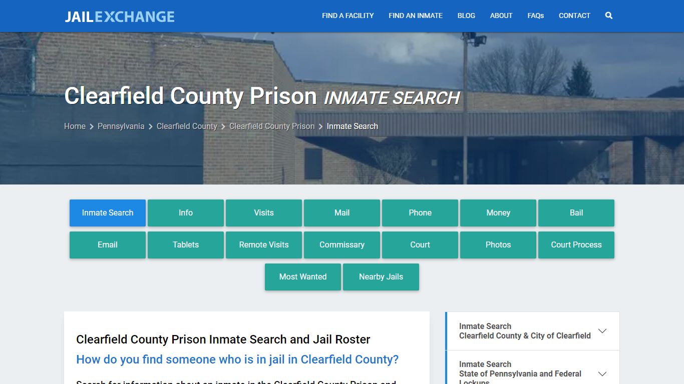 Clearfield County Prison Inmate Search - Jail Exchange