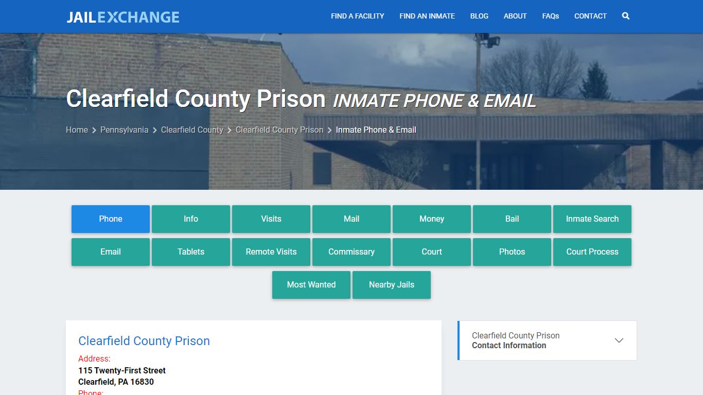 Inmate Phone - Clearfield County Prison, PA - Jail Exchange